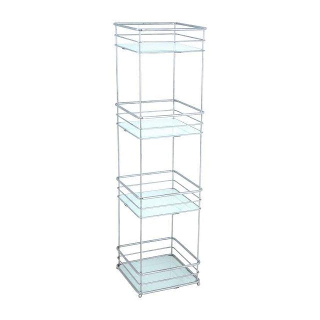 ELLE Home Limoges Collection 4-Tier Spa Shower Caddy, Chrome