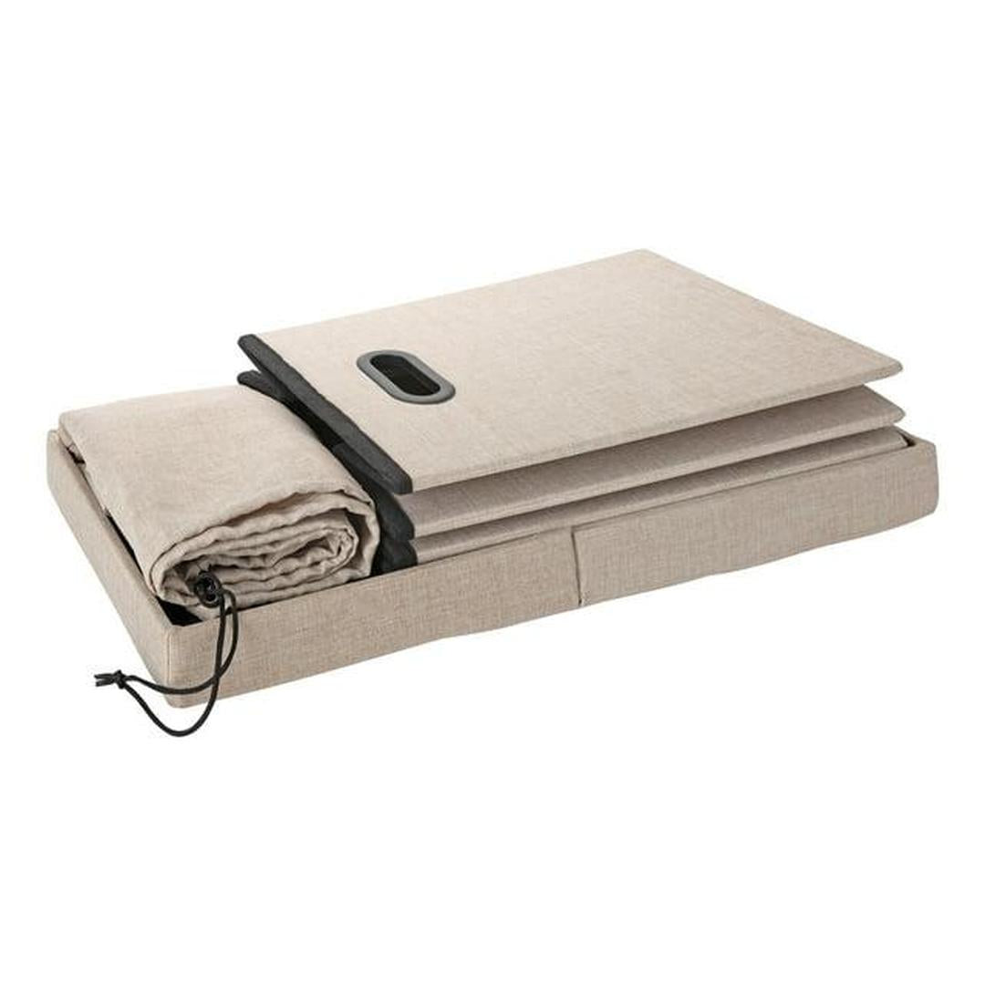 Simplify Collapsible Flip Top Hamper Ottoman | With Removable Carrying Bag | Natural