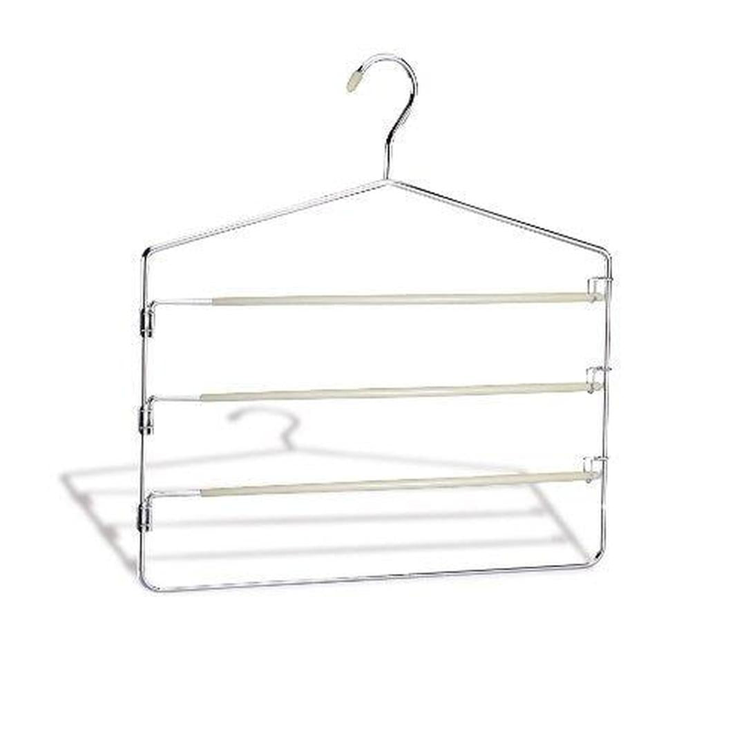 Organize It All 4 Tier Swing Arm Slack Rack Hanger, Closet Organizer for Pants, Scarves, Skirts, Chrome, 16.00 x 18.25 x 0.01