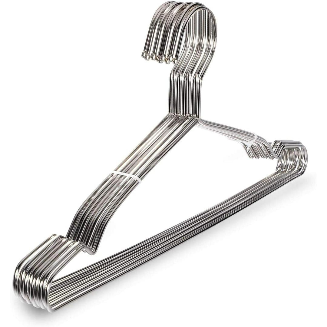 8 Packs Clothes Hangers, Heavy Duty Metal Stainless Steel Hangers for Clothing, Coats, Shirts, Jackets, Suits