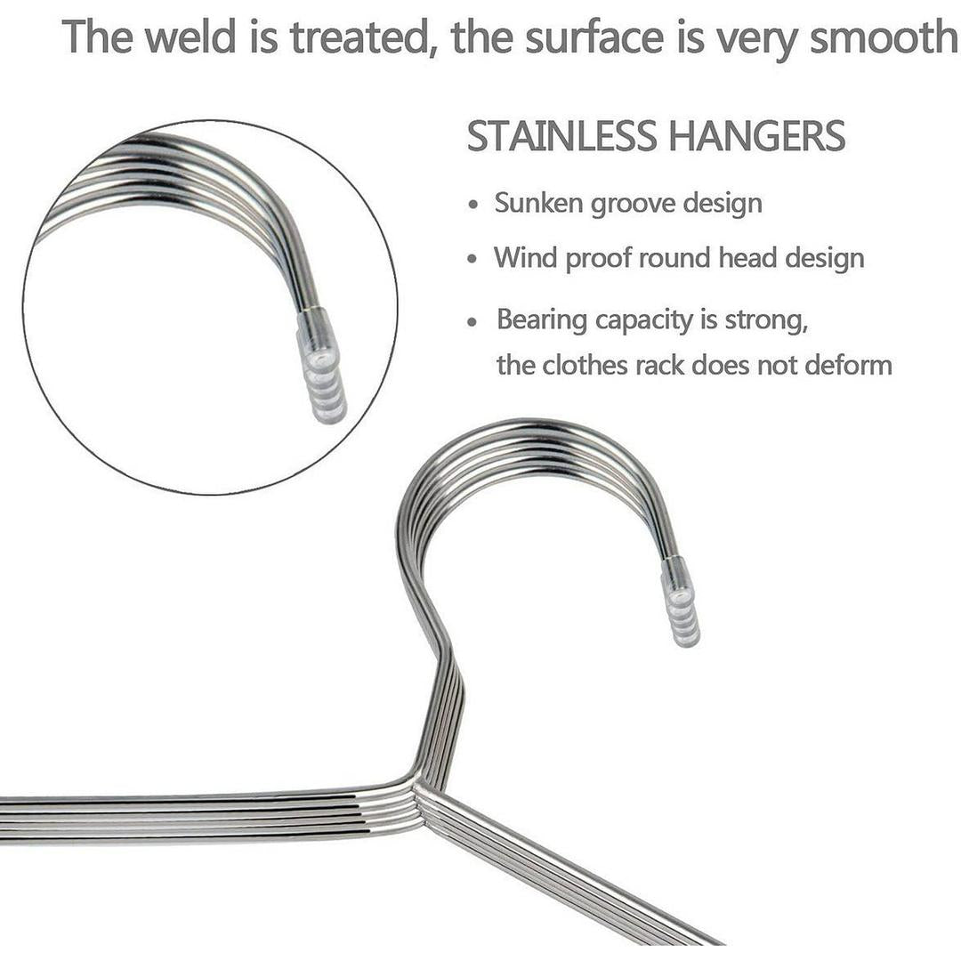 8 Packs Clothes Hangers, Heavy Duty Metal Stainless Steel Hangers for Clothing, Coats, Shirts, Jackets, Suits