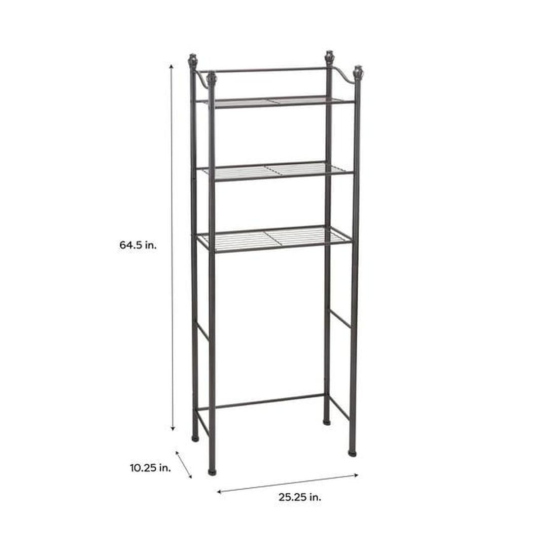 Organize It All 4 Tier Metal Belgium Storage Shelf Tower, Bronze
