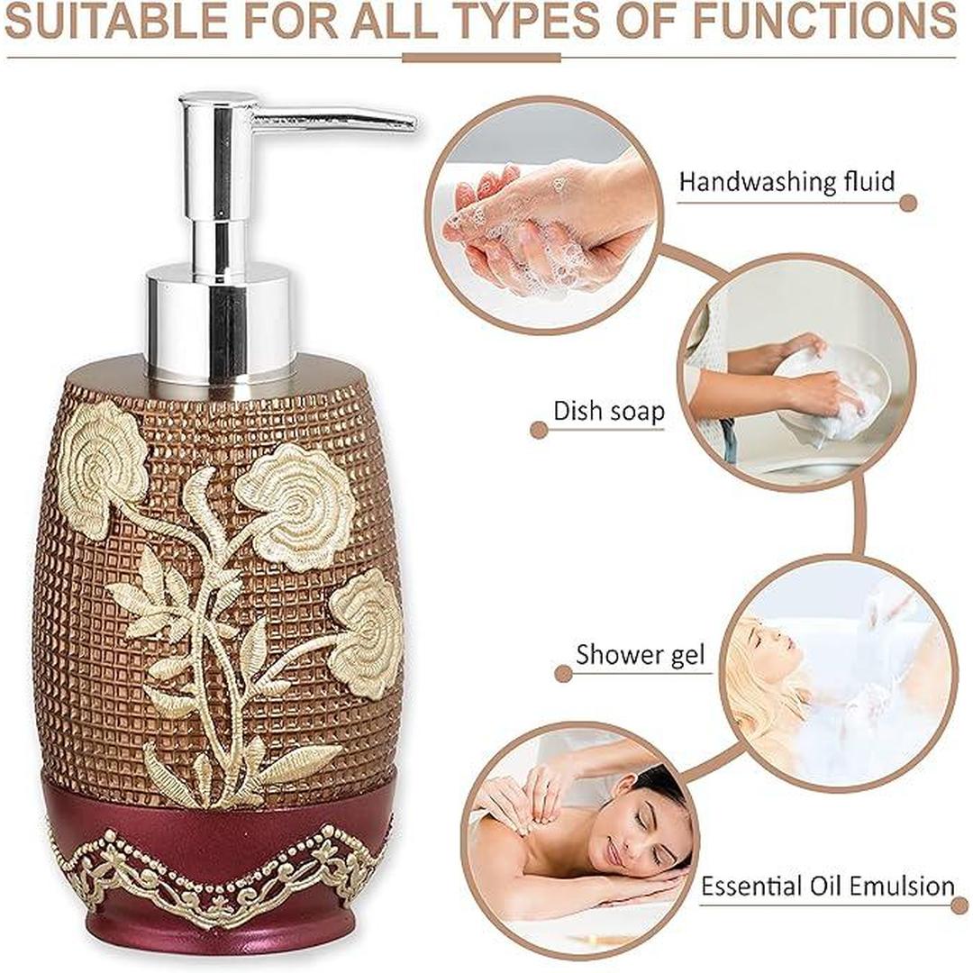 Popular Bath Ombre Rose Design Lotion Pump, Burgundy