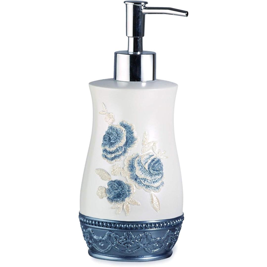 Popular Bath Blossom Rose Soap Pump, Blue