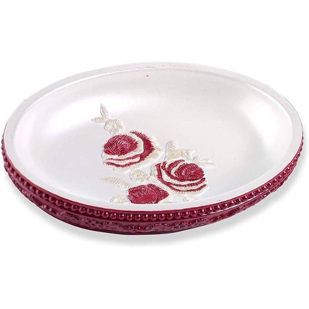 Popular Bath Blossom Rose Soap Dish, BURGUNDY