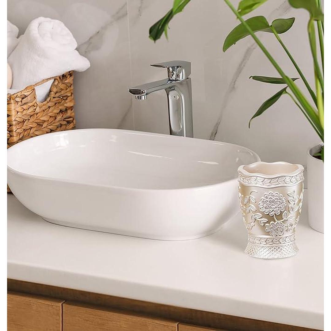 Popular Bath 942705 Rose Vine, Tumbler, Beige-Taupe