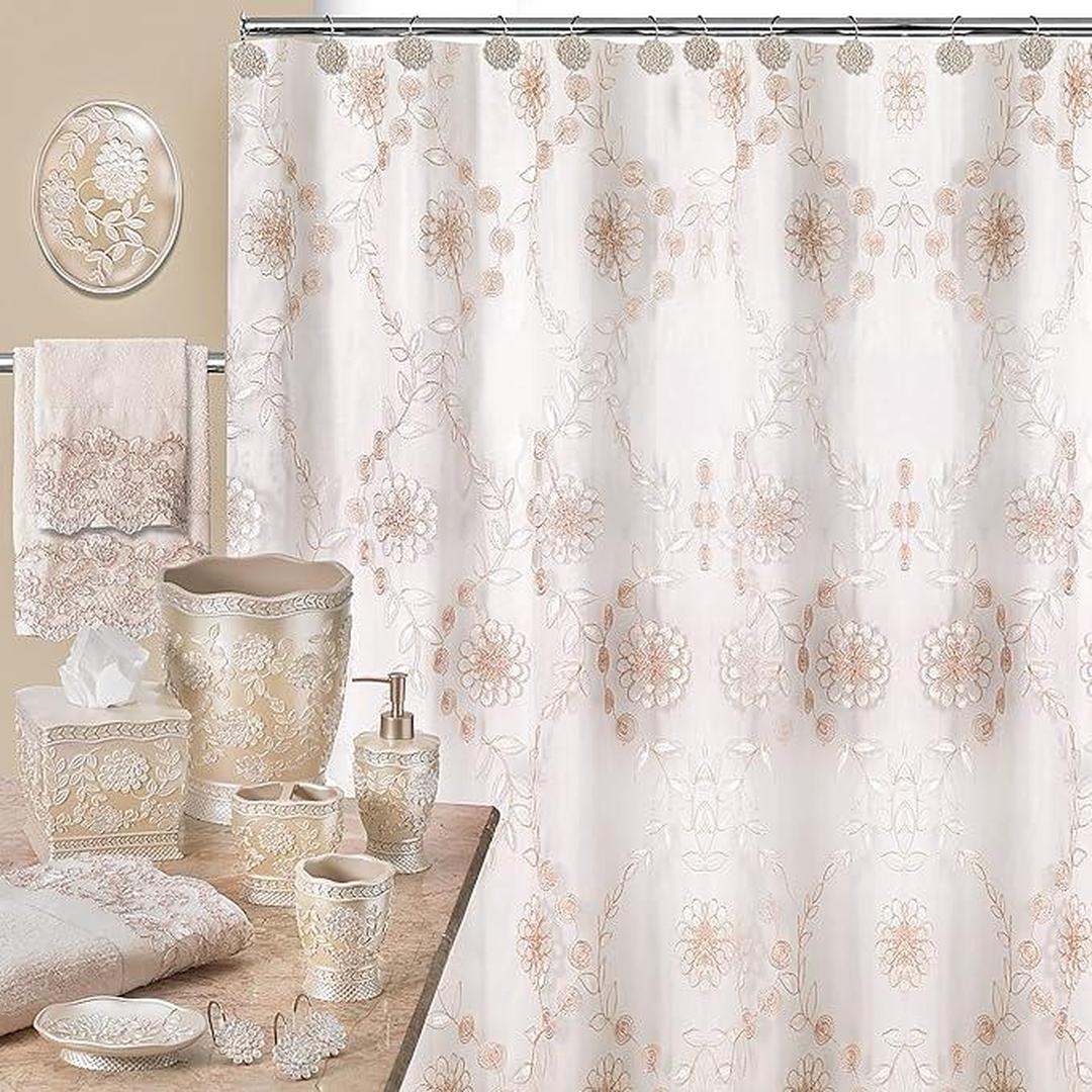 Popular Bath SHOWER HOOKS ROSE VINE, Beige-Taupe