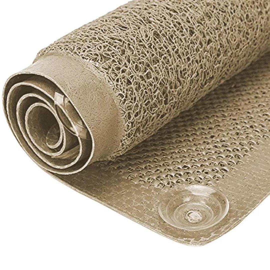 Popular Bath Products 29.5 in. W X 17.25 in. L Loofa Bath Carpet in Angel Blue, Brown