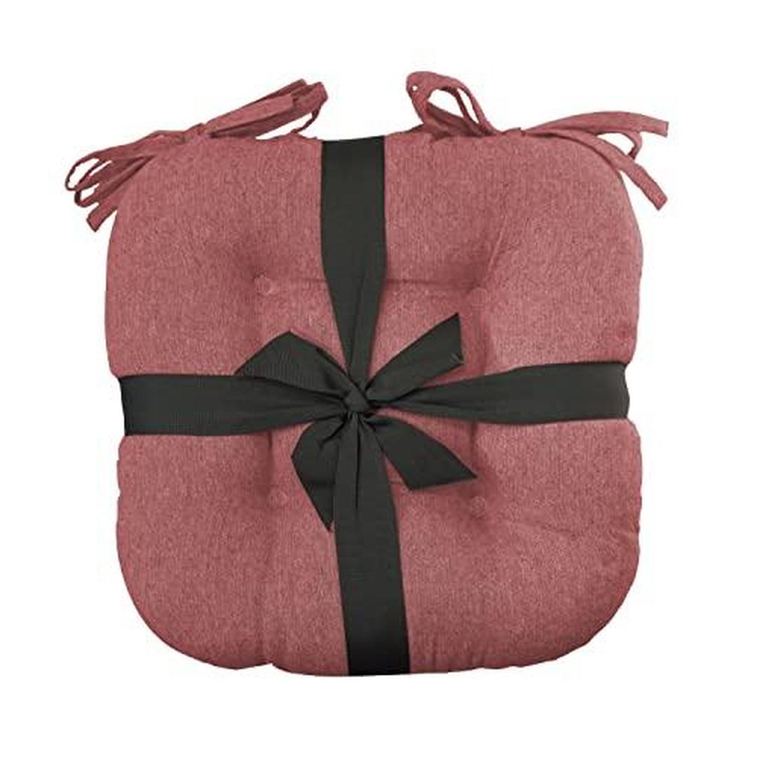 Popular Home Seat Cushion Pad, 2 Count (Pack of 1), Emerson Red