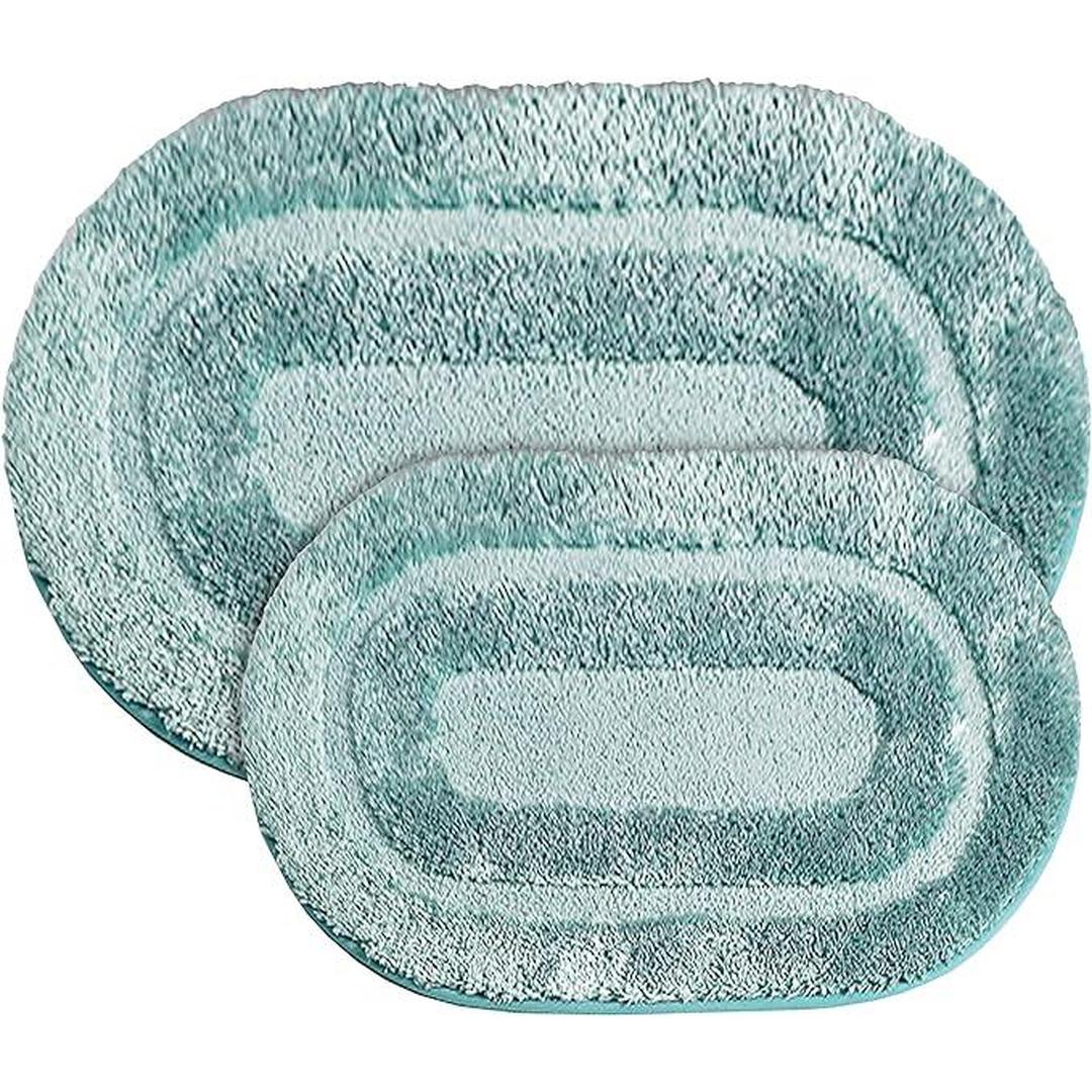 Popular Bath Bath Rug, Pearl Collection, 2-Piece Set, Blue
