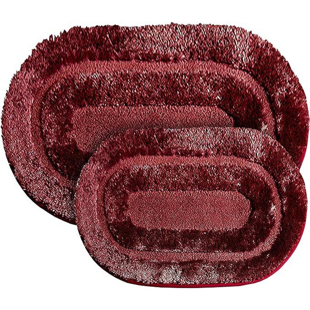 Popular Bath Bath Rug, Pearl Collection, 2-Piece Set, Burgundy