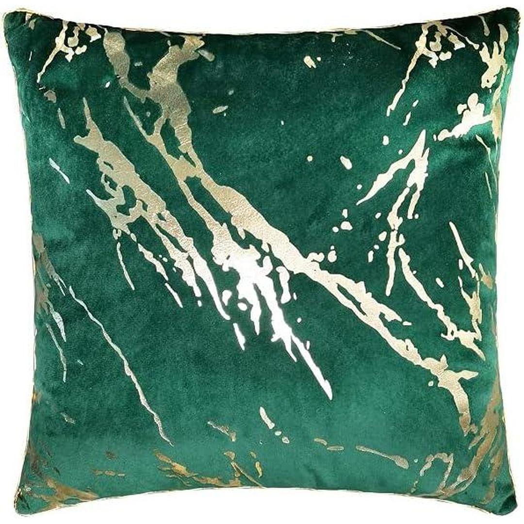 Popular Home Metallic Marble Pillow, 20" X 20", Hunter