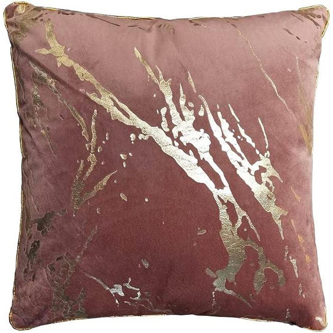 Popular Home Metallic Marble Pillow, 20" X 20", Blush