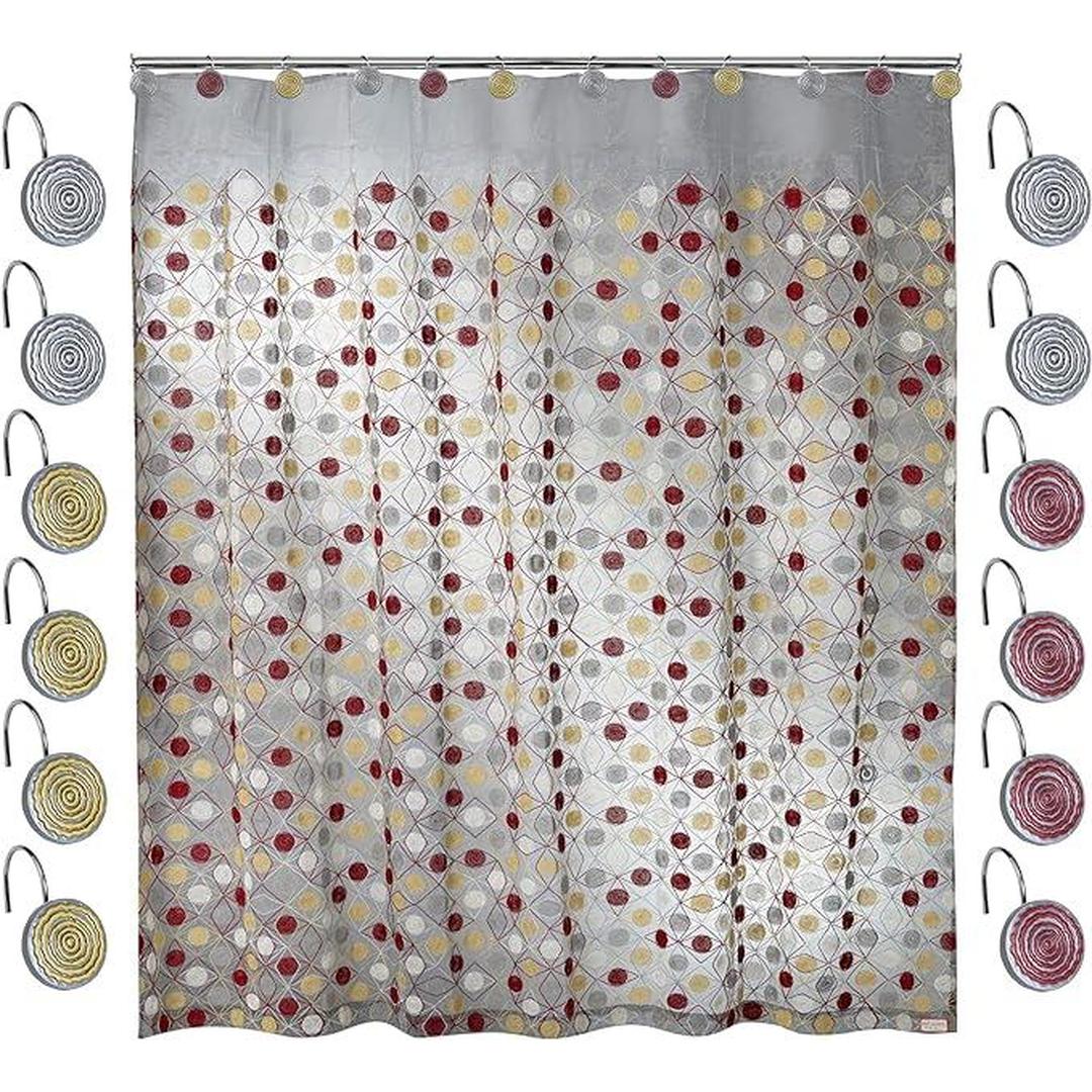 Popular Bath Sedona Collection, Shower Curtain, Grey