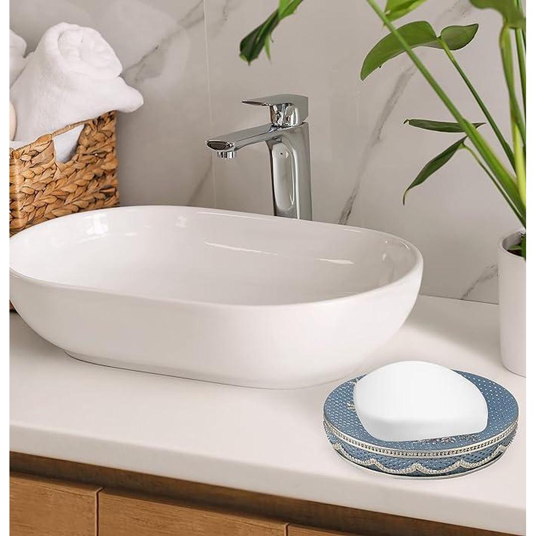 Popular Bath Bath Capri Elegant Collection SOAP Dish, Slate Blue