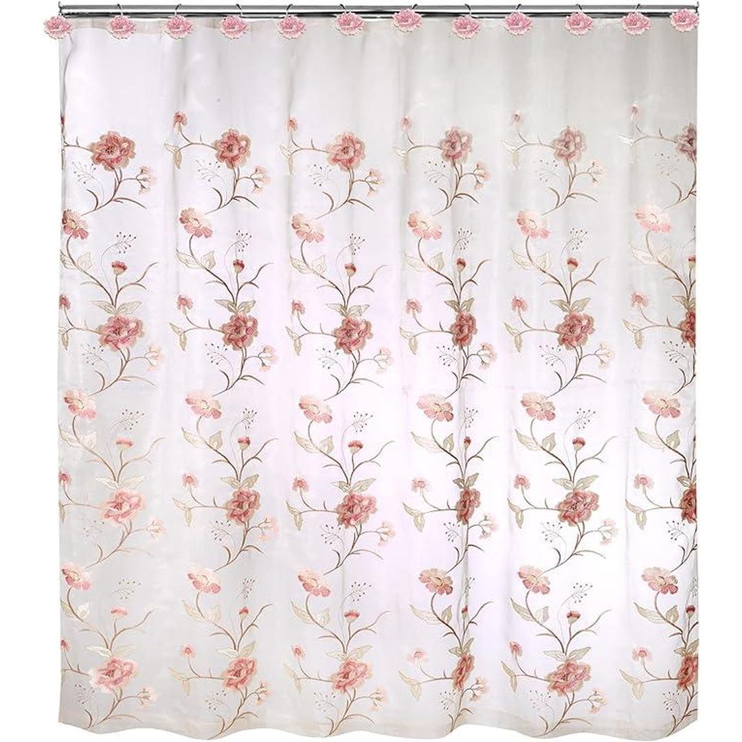 Popular Bath Dublin Rose, Shower Curtain, Beige