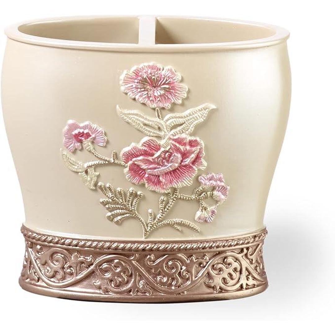 Popular Bath Dublin Rose, Tooth Brush Holder, Beige