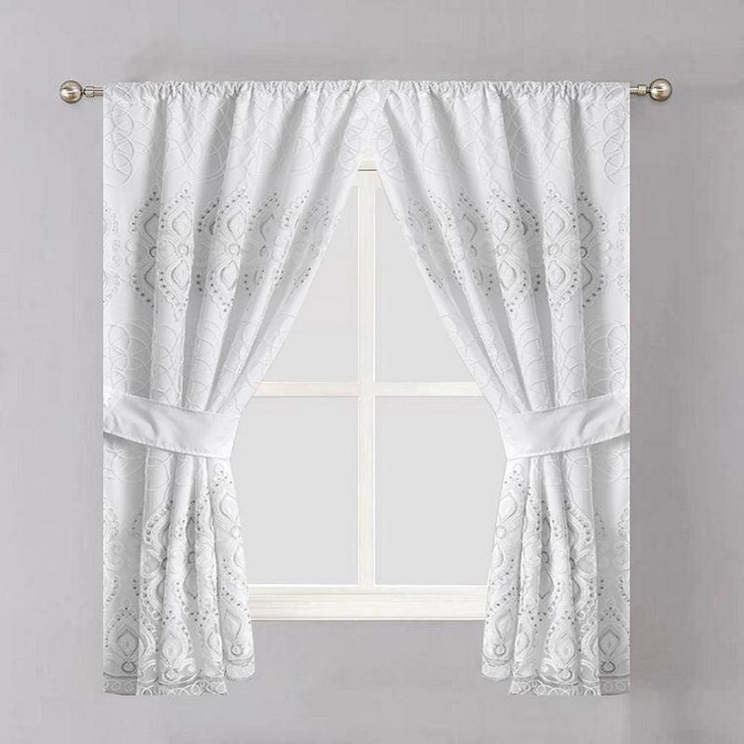 MONACO BATHROOM WINDOW CURTAIN 36X54 white