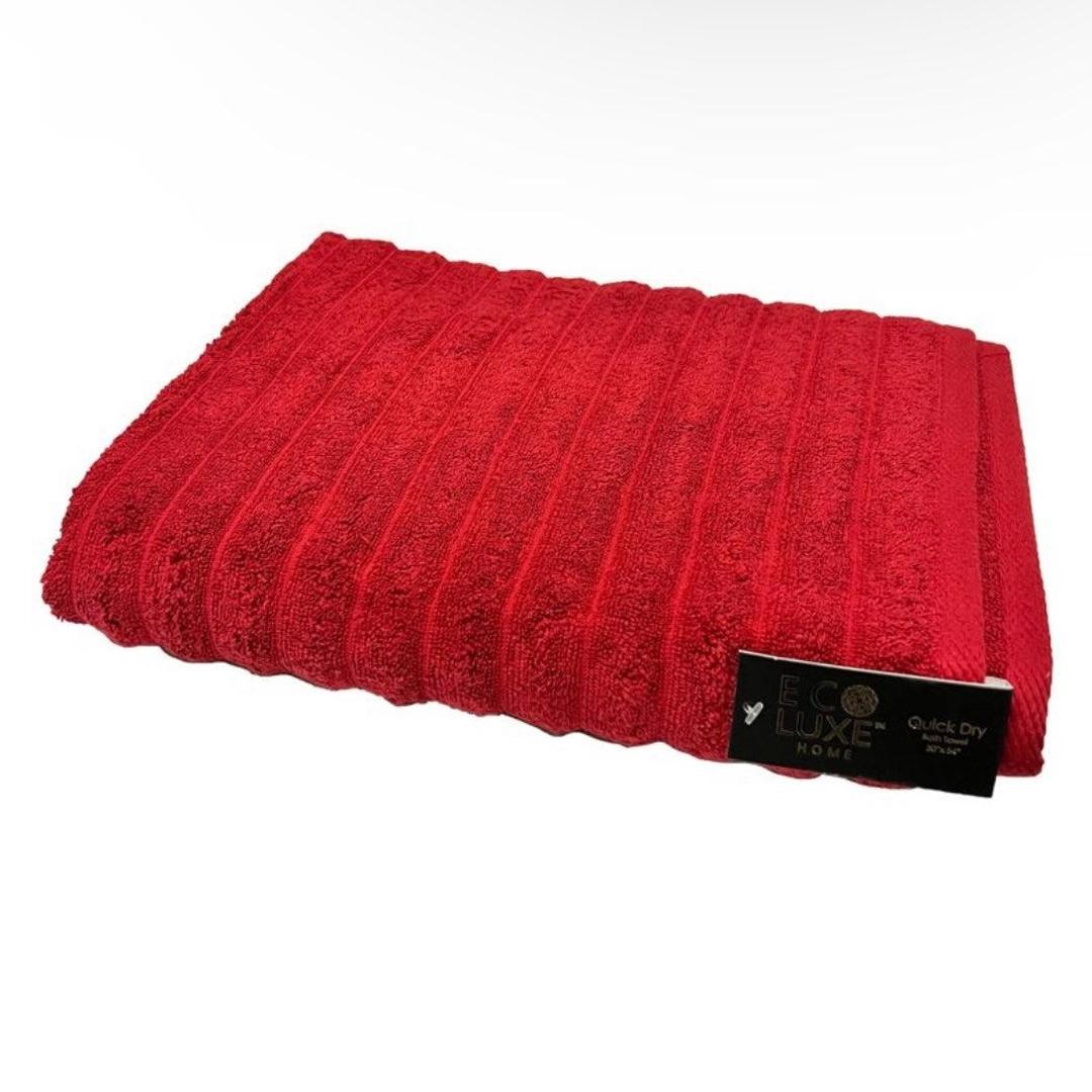 ECO Luxe Ribbed Bath Towel | 30” x 54” | Burgundy