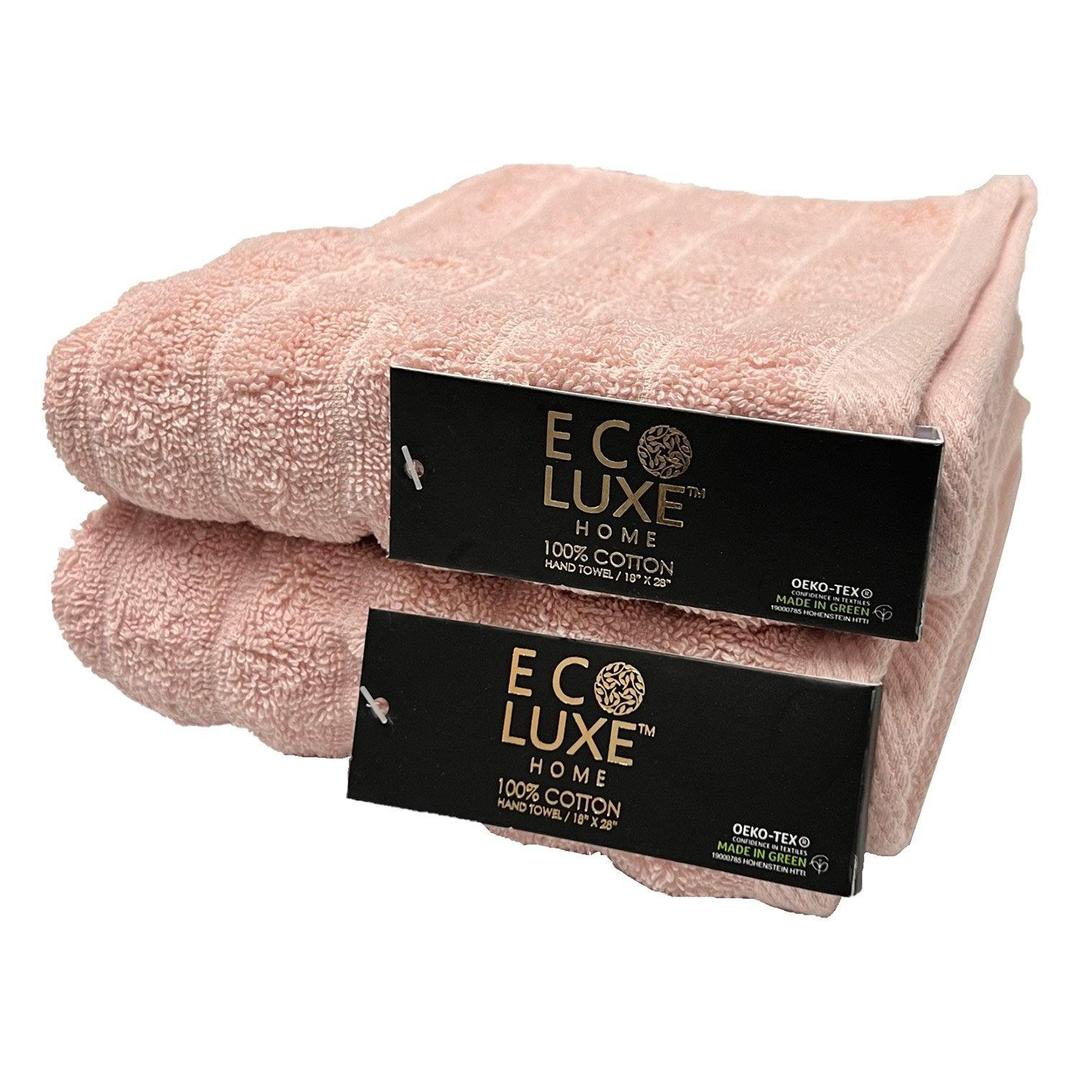 ECO LUXE HAND TOWEL 18” x 28” - RIBBED - BLUSH