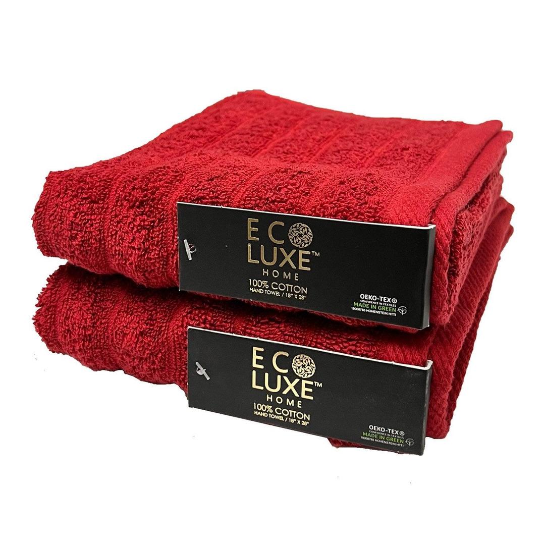 ECO LUXE HAND TOWEL 18” x 28” - RIBBED - BURGUNDY