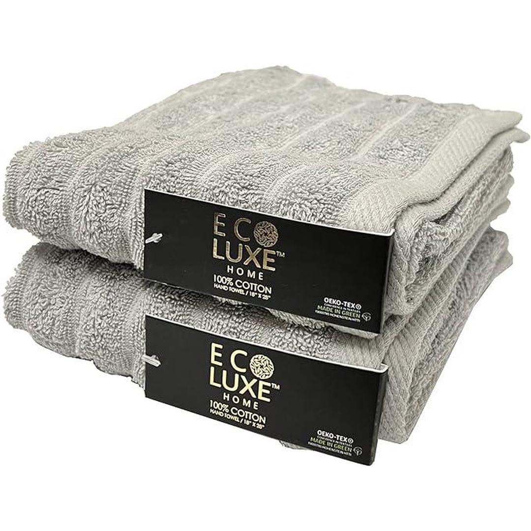 ECO LUXE HAND TOWEL 18” x 28” - RIBBED - GREY