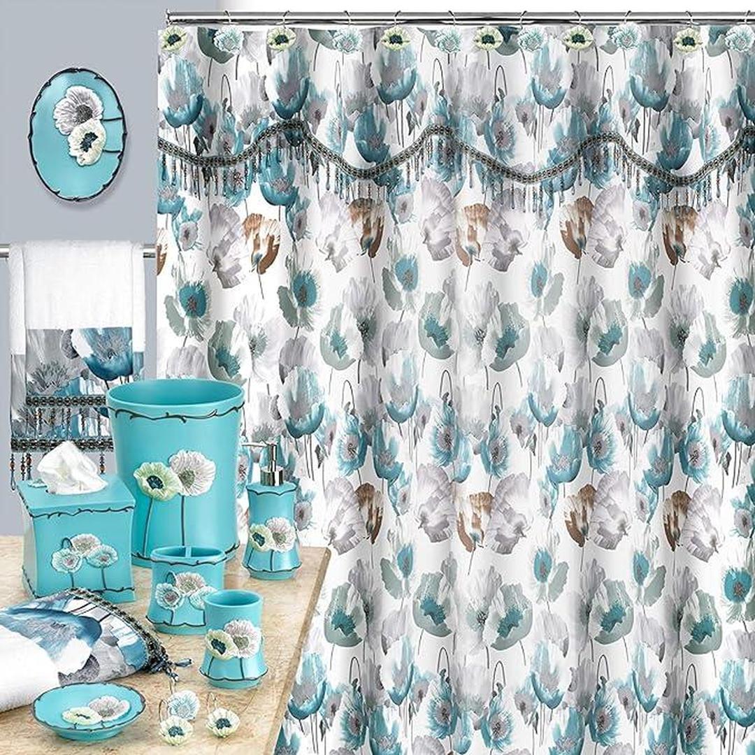 Popular Bath Poppy Fields, 3PC Towel Set, Aqua