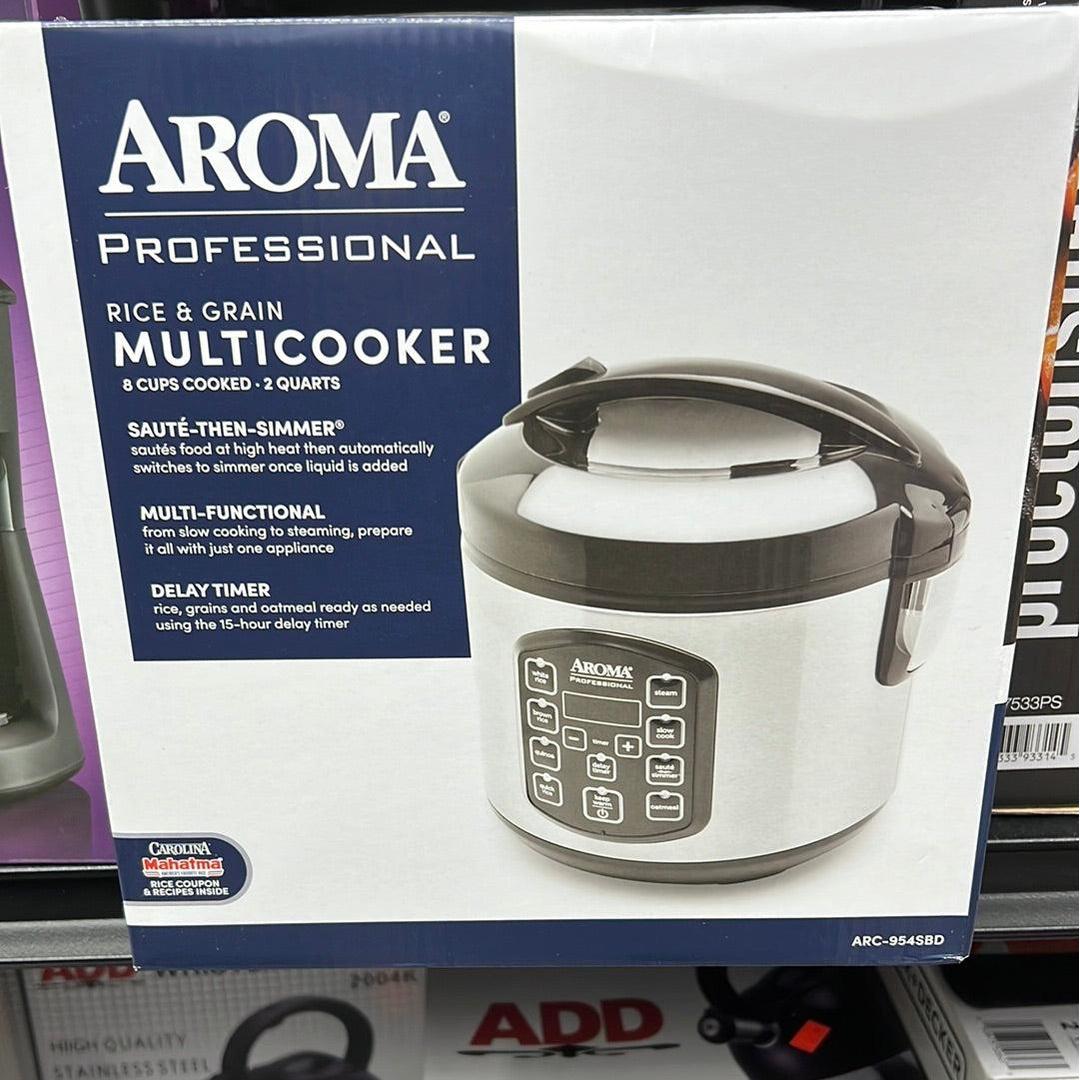Aroma 8-Cup (Cooked) Rice & Grain Cooker, Steamer, New Bonded Granited Coating