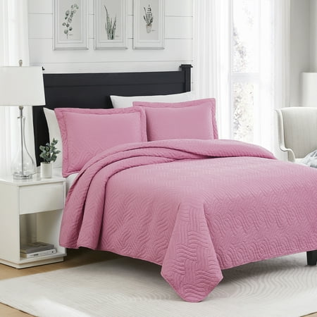 RT Designers Collection Mila 3pc Pinsonic Quilt Pink Queen