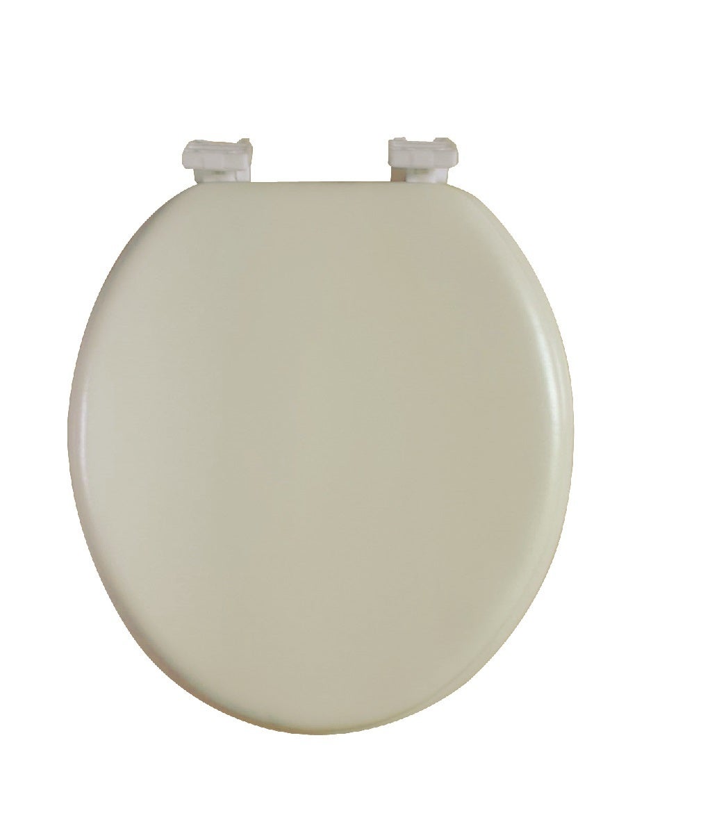 Beige Plain Heavy Duty Soft Toilet Seat