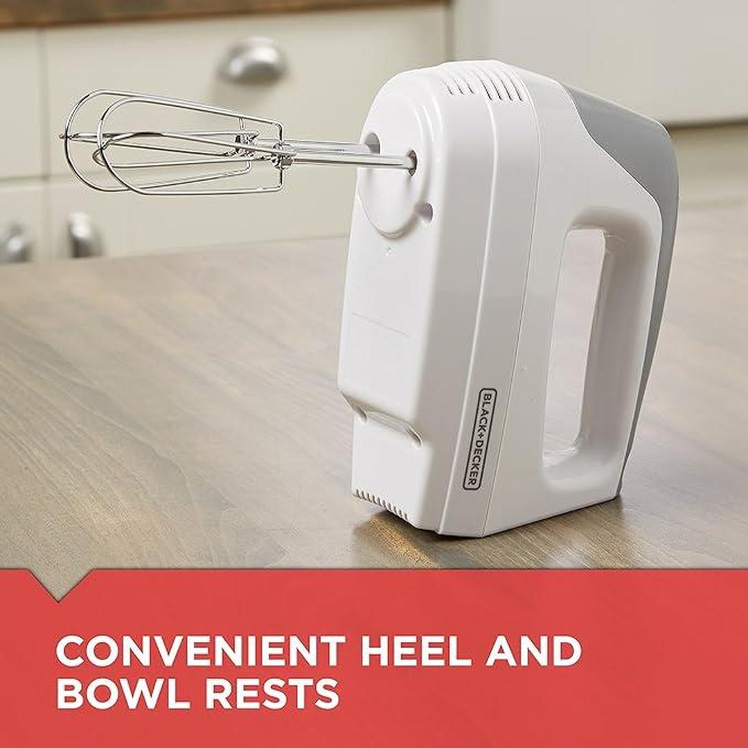 BLACK+DECKER Lightweight Hand Mixer, White, MX1500W