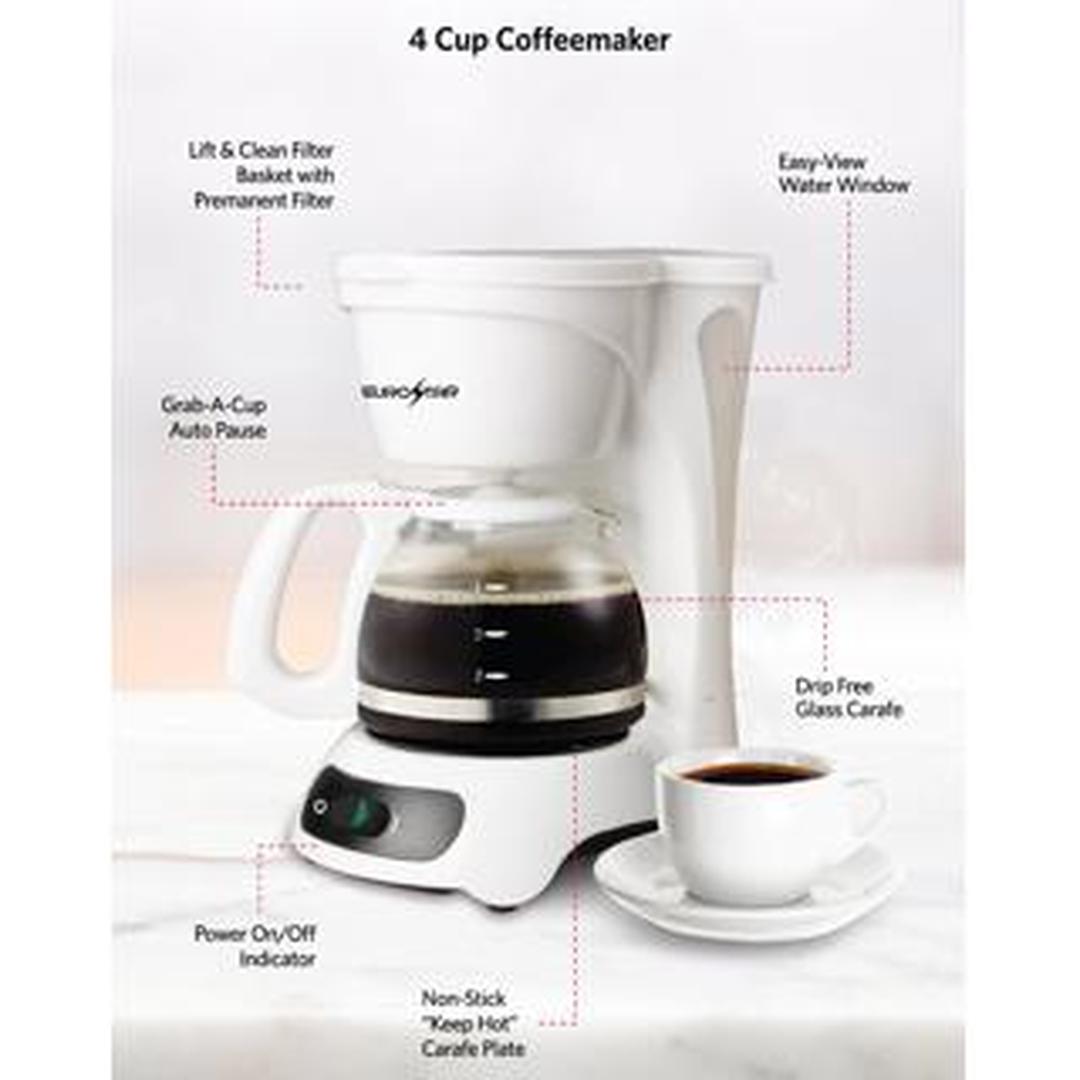 EUROSTAR 4-Cup Coffeemaker (WHITE)