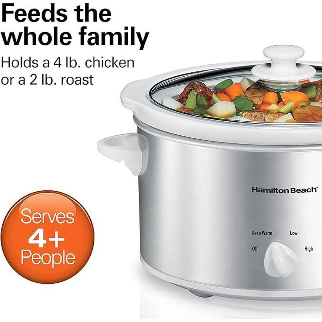 Hamilton Beach 4-Quart Slow Cooker with 3 Cooking Settings
