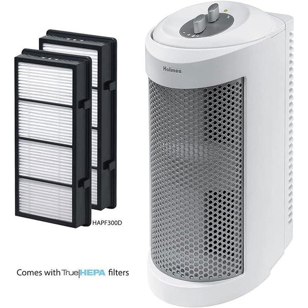 Holmes True HEPA Allergen Remover Mini Tower Air Purifier with Optional Ionizer