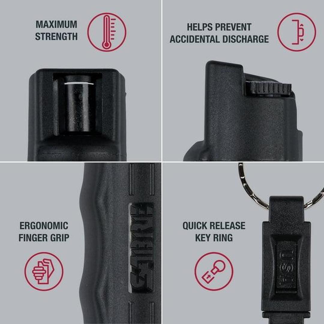 SABRE Pepper Spray Keychain with Quick Release | Black