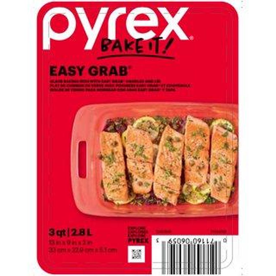 Pyrex Easy Grab Glass Baking Dish with Red Lid - 3 Quarts
