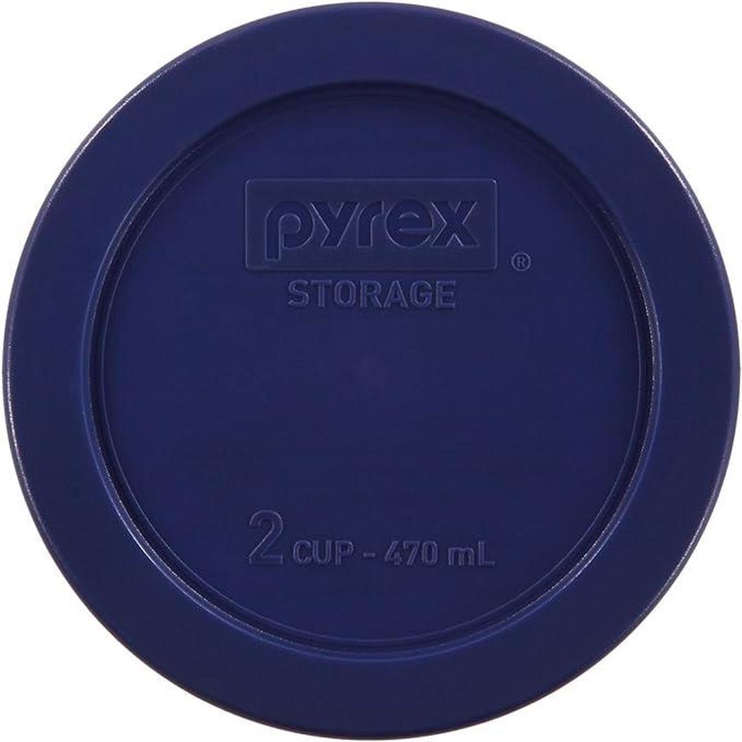 Pyrex 6017399 Simply Store 2-Cup Round Glass Food Storage Dish, Copper, Clear/Blue