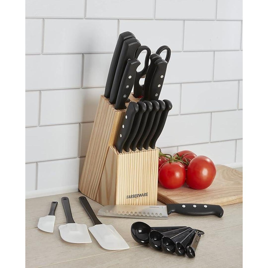 Farberware 22-Piece Never Needs Sharpening Triple Rivet High-Carbon Stainless Steel Knife