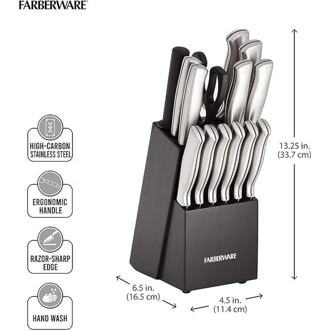 Farberware 5152497 15-Piece High-Carbon Stamped Stainless Steel