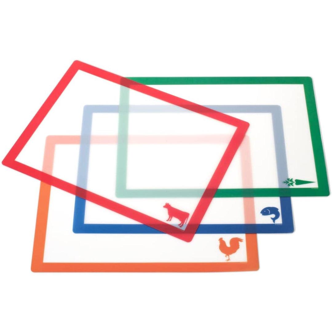 Farberware Flexible Cutting Mats with Food Icons, 11" x 15", Set of 4