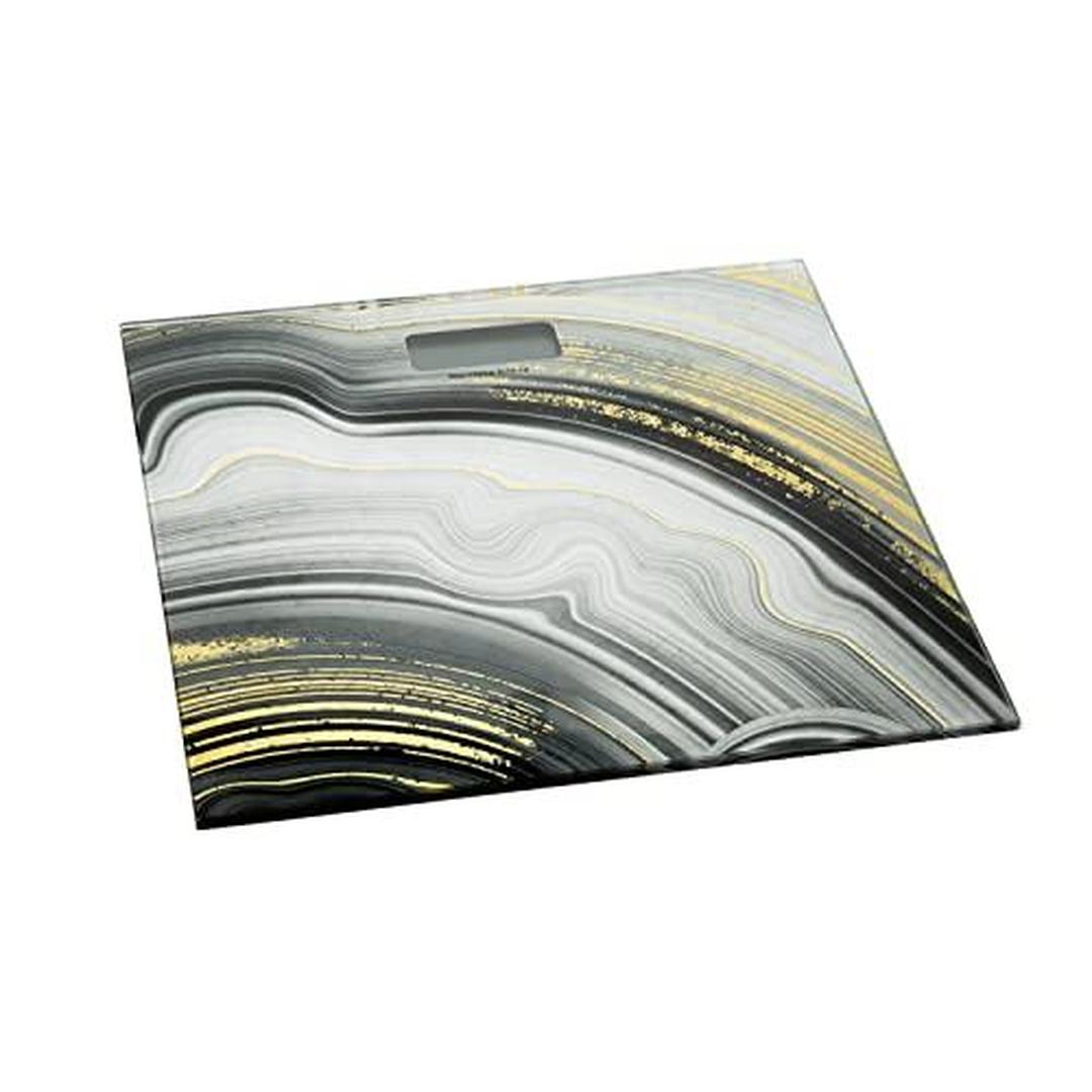 Digital Clear (White) Glass Body Scale 330lbs Capacity -Gold Stone Print