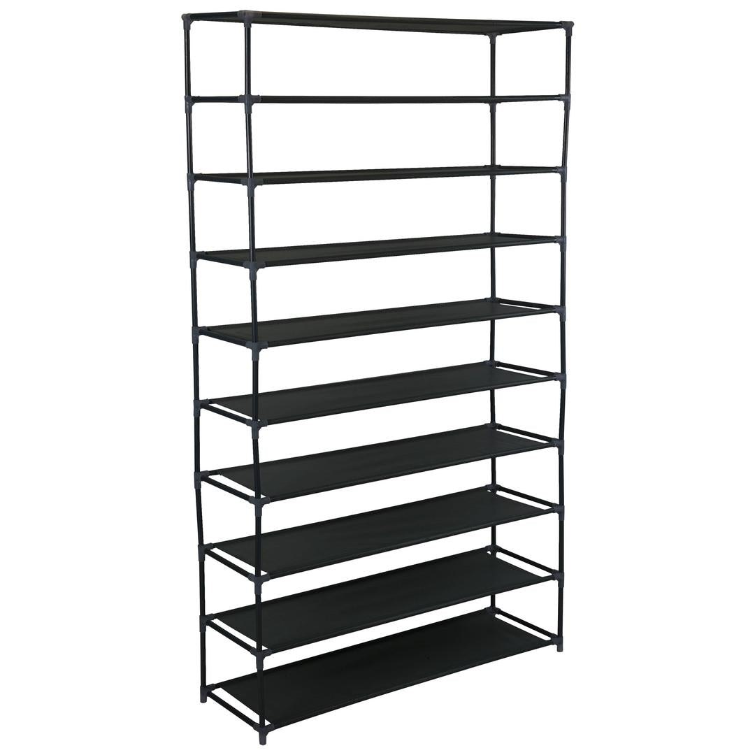 SONGMICS Shoe Rack | 10 Tier Shoe Shelf, Shoe Storage Organizer | Black