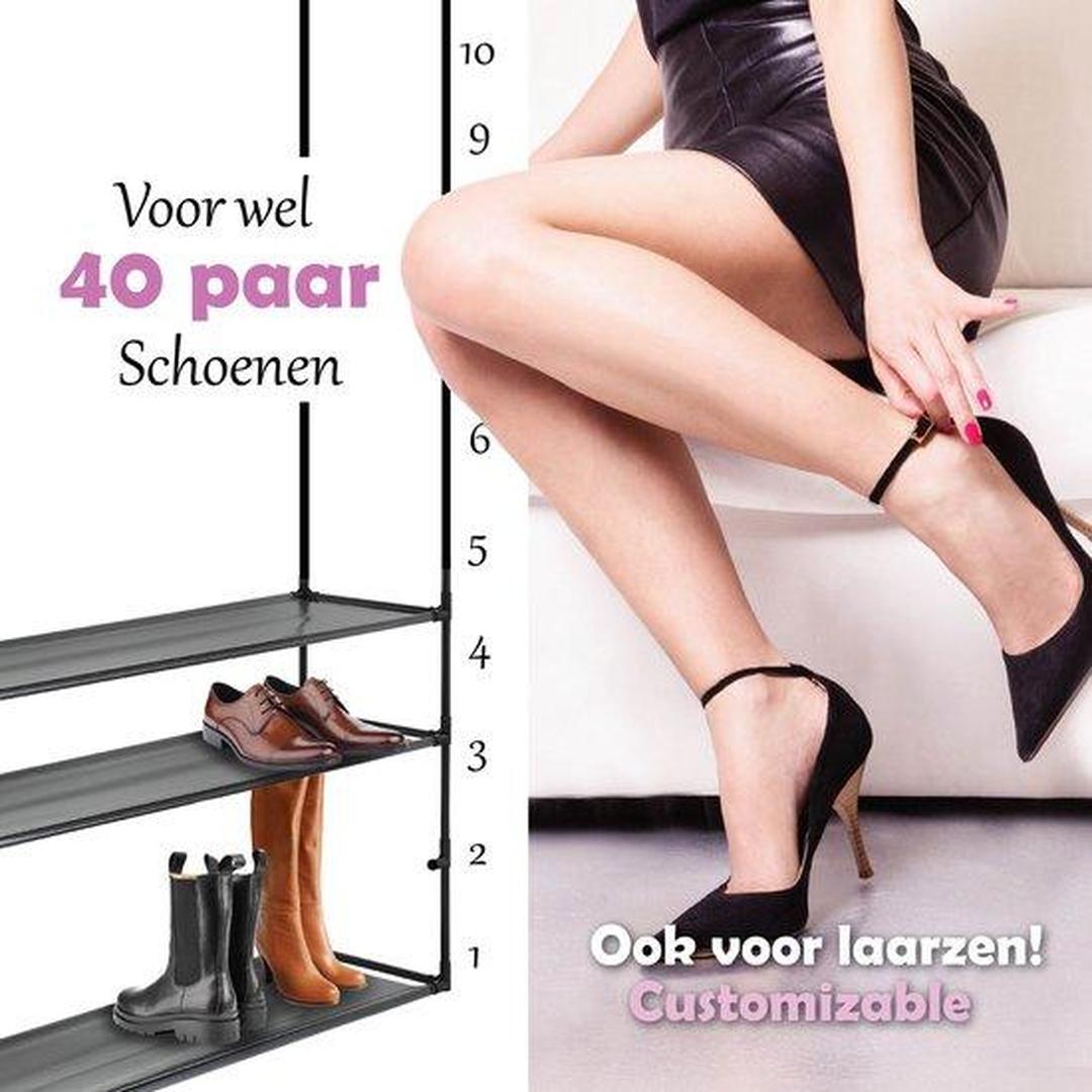 SONGMICS Shoe Rack | 10 Tier Shoe Shelf, Shoe Storage Organizer | Black