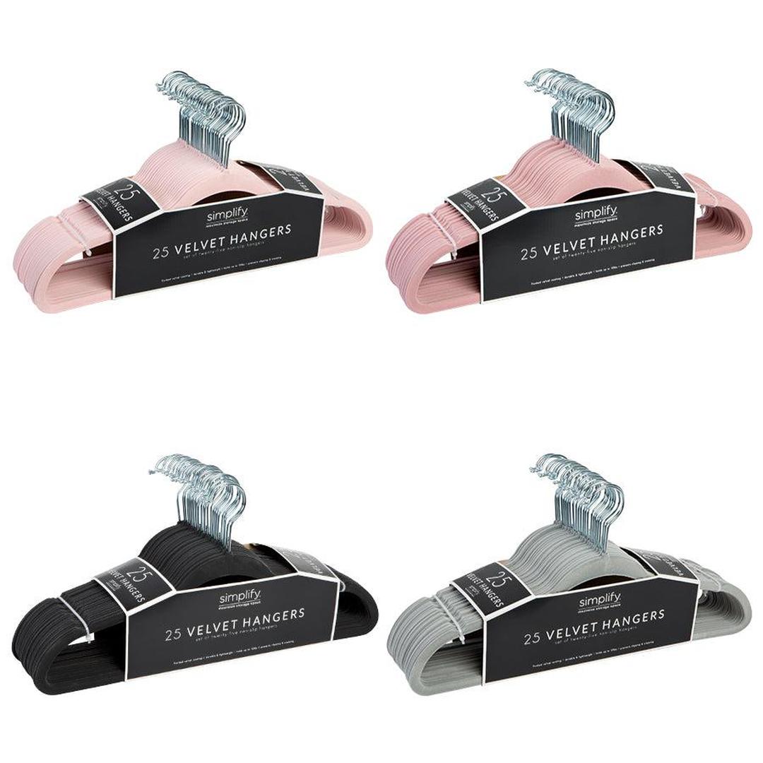 25PK VELVET SUIT HANGERS-ASSORTED