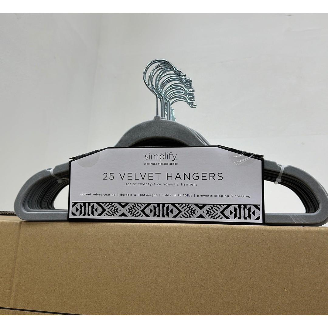 25PK VELVET SUIT HANGERS-ASSORTED