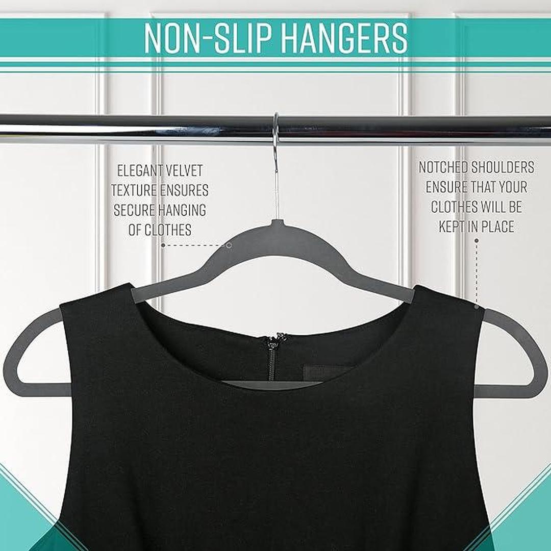 Simplify Slim Velvet Hangers, 25 Pack