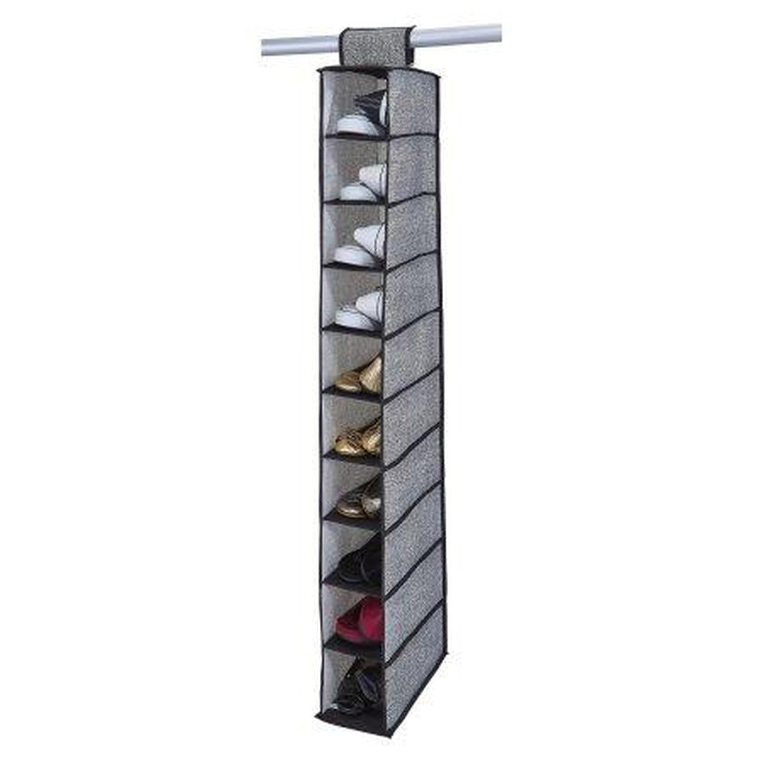 Kennedy International 10 Shelf Shoe Organizer Shoe Rack, One Size, Black