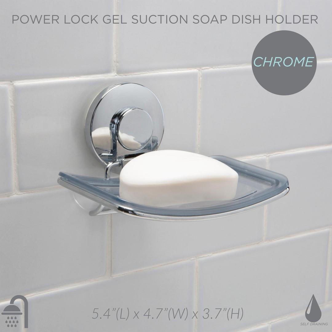 Bath Bliss Gel Suction Wire Soap Dish in Chrome