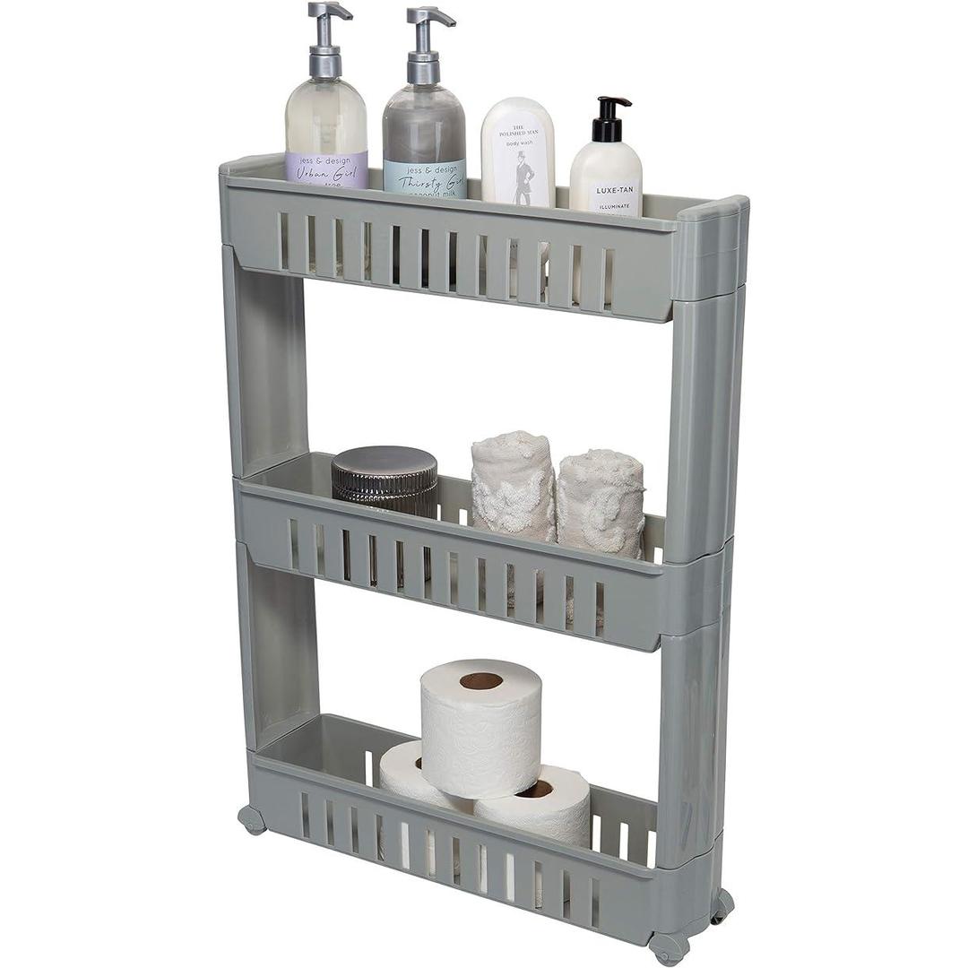 3 Tier Slide Out Storage Cart - Grey