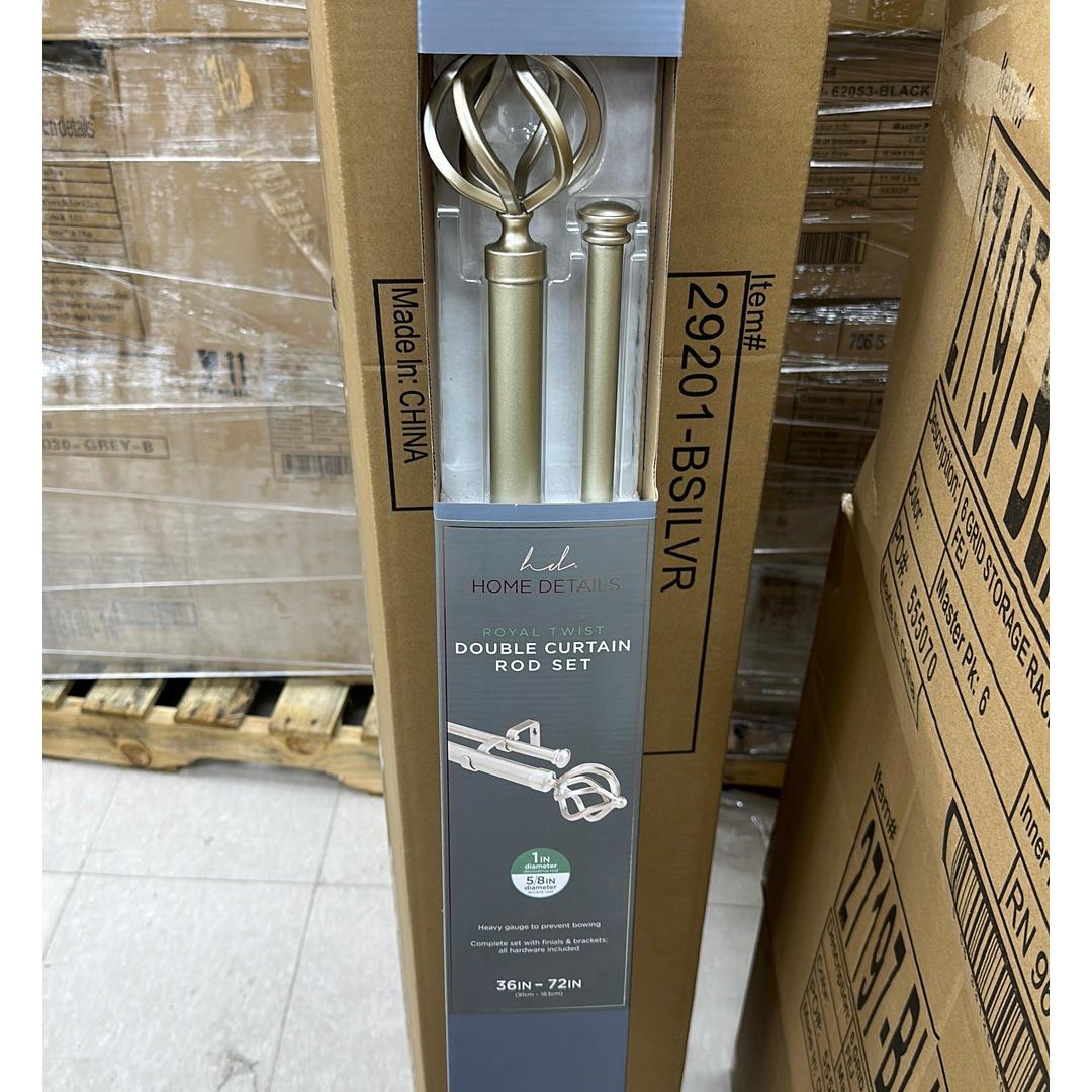 36-72in ROYAL TWIST DOUBLE CURTAIN ROD - SATIN 1" Diameter